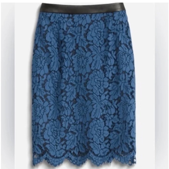 Brixon Ivy Blue Lace Overlay Pencil Skirt - Excellent Condition, Size XS - Picture 1 of 1